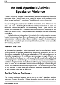 An anti-apartheid activist speaks on violence