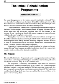 The Imbali Rehabilitation programme