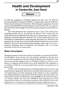 Health and development in Tamboville, East Rand