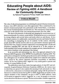 Educating people about AIDS: Review of Fighting AIDS - a handbook for community groups