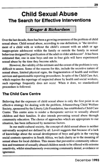 Child sexual abuse: the search for effective interventions