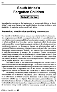 South Africa`s forgotten children
