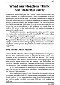 What our readers think: our readership survey