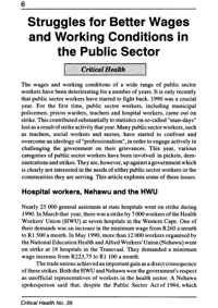 Struggles for better wages and working conditions in the public sector