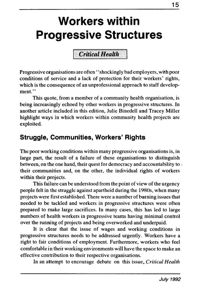 Workers with progressive structures