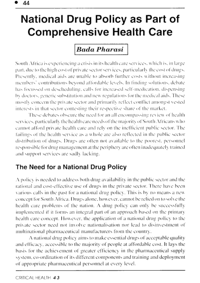 National drug policy as part of comprehensive health care