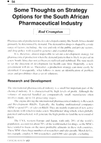 Some thoughts on strategy options for the pharmaceutical industry