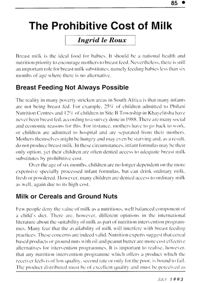 The prohibitive cost of milk