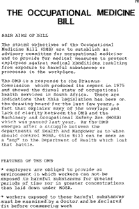 The occupational medicine bill