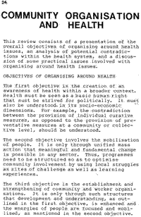 Community organisation and health