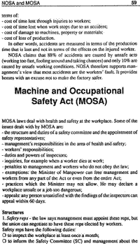 Machine and Occupational Safety Act (MOSA)