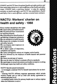 NACTU: Workers` charter on health and safety - 1988
