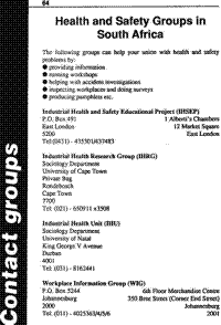 Contact groups: health and safety groups in South Africa