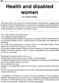 Health and disabled women