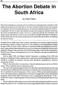The abortion debate in South Africa