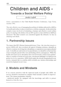 Children and AIDS: towards a social welfare policy