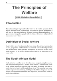 The principles of welfare