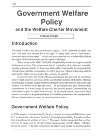 Government welfare policy and the welfare charter movement