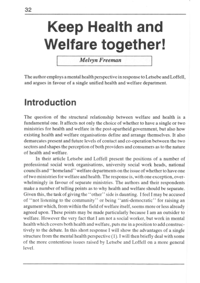 Keep health and welfare together!