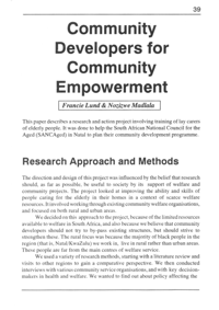 Community developers for community empowerment