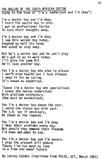 The ballad of the South African doctor