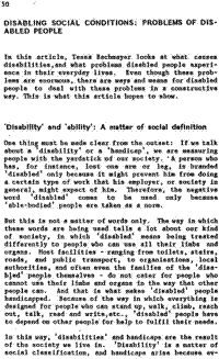 Disabling social conditions: problems of disabled people