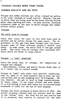Teargas causes more than tears, rubber bullets are no toys