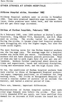 Other strikes at other hospitals