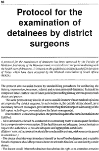 Protocol for the examination of detainees by district surgeons