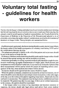 Voluntary total fasting - guidelines for health workers