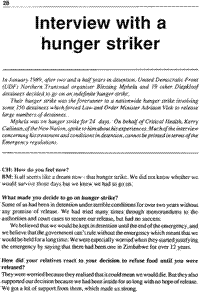 Interview with a hunger striker