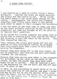 A story from Tolstoy