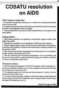 COSATU resolution on AIDS