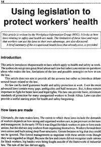 Using legislation to protect workers` health