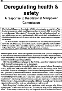 Deregulating health and safety - a response to the National Manpower Commission