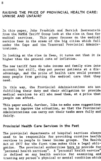 Raising the price of provincial health care: unwise and unfair?