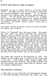 Health and health care in Mhlala