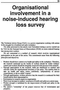Organisational involvement in a noise-induced hearing loss survey