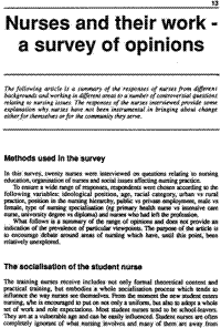 Nurses and their work - a survey of opinions