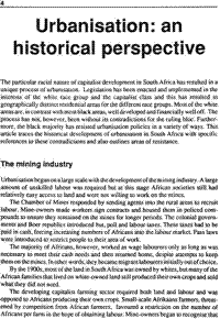 Urbanisation: an historical perspective