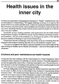 Health issues in the inner city