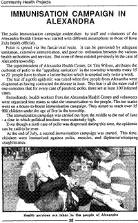 Immunisation campaign in Alexandra