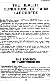 The health conditions of farm labourers