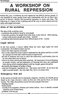 A workshop on rural repression