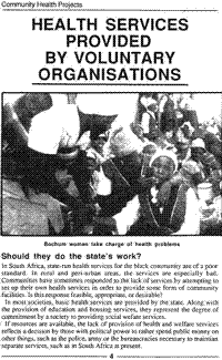 Health services provided by voluntary organisations