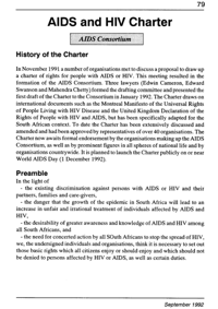 AIDS and HIV Charter