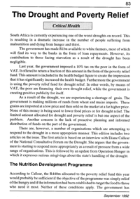 The drought and poverty relief
