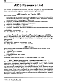 AIDS Resource list