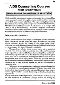 AIDS counselling courses: what is their value?