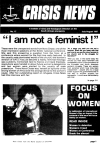 Crisis News Number 17 July/August 1987